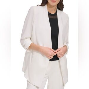 DKNY White Open Front Blazer Size Small (4-6)